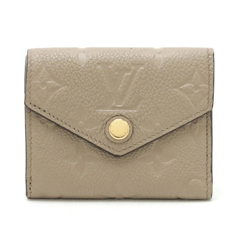 LOUIS VUITTON Monogram Empreinte Portefeuille Zoe Tri fold Wallet Tourterelle